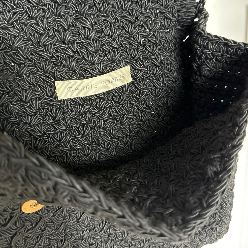 CARRIE FORBES Black Crochet Shoulder Strap Handbag - Picture 5 of 7